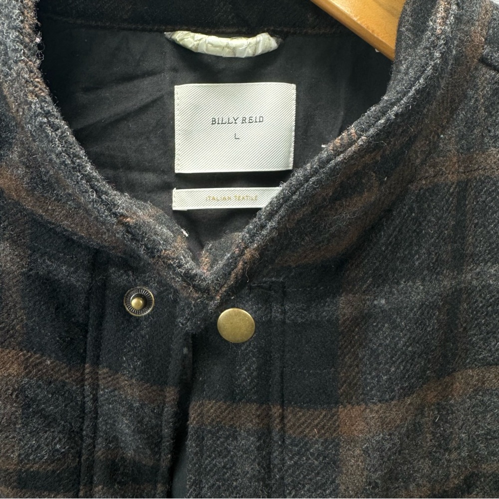 Billy Reid Men's Theo Shirt Jacket Black Plaid Size L - Picture 4 of 10